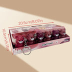 24 Schokoladenbär-Schlüsselanhänger, matter Lipgloss in 6 Farben, antihaftbeschichtete Becher, glattes und nicht klebendes Lipgloss-Display-Box-Set zum Selbermachen – die perfekte Geschenkidee für Feste