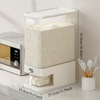 Großer, luftdichter Lebensmittelbehälter, Reisspender mit Messbecher, 11,34 kg Lebensmittelbehälter, feuchtigkeitsbeständiger, luftdichter Reisbehälter für den Haushalt, Reistank, Mehlbehälter