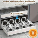 Ausziehbarer Schrankorganizer mit robustem Schieberegal und 3 geräuschlosen Schienen, kein Bohren erforderlich, geeignet für die Aufbewahrung von Küchengewürzen, Küchenutensilien und Badezimmerutensilien.