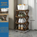 Adjustable & Foldable Bamboo Shoe Rack - Space-Saving 3-9 Tier Shoe Organizer for Small Spaces, No-Install Expandable Design for Home & Office, Natural Wood Finish, Shoe Storage Organizer