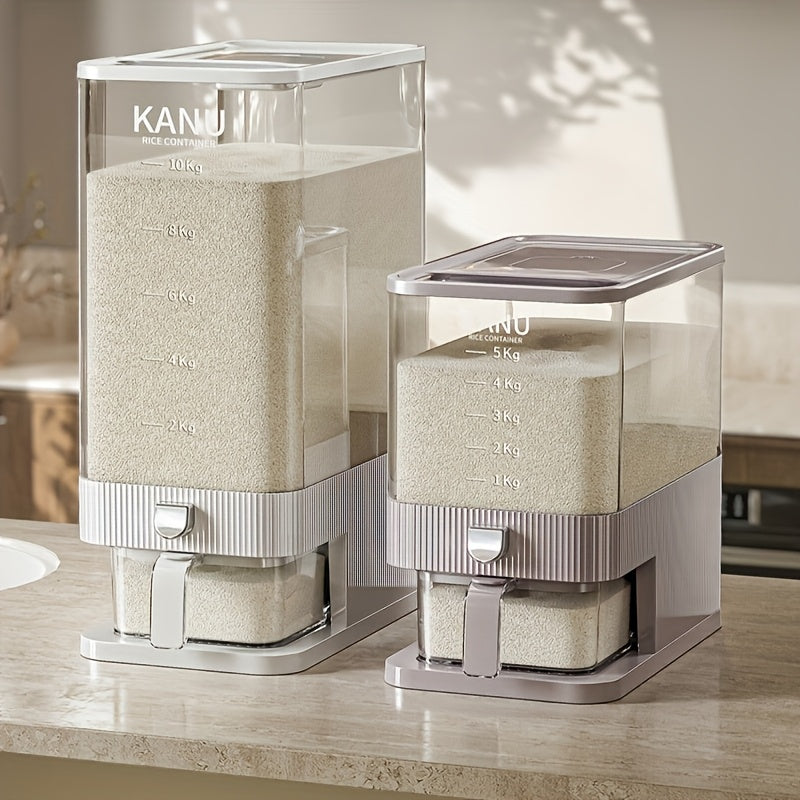 Großer, luftdichter Lebensmittelbehälter, Reisspender mit Messbecher, 11,34 kg Lebensmittelbehälter, feuchtigkeitsbeständiger, luftdichter Reisbehälter für den Haushalt, Reistank, Mehlbehälter