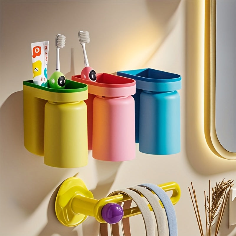 1 Stück Wandhängeleuchte in Macaron-Form mit Ablage für Zahnbürste, Zahnpasta, Schmuck, Rasierer und mehr – ideal für Paare.
