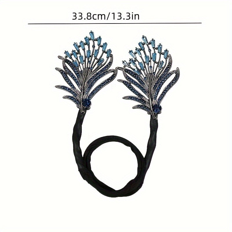 Strass-Feder-Zopfclip, Haarknotenwickler, Lockenwickler, Haarstylingstab