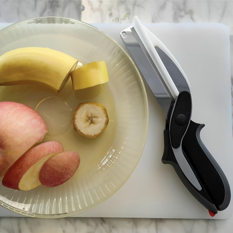 Schneidebrett mit auslaufsicherer Schere – Multifunktionales Küchenset für Gemüse, Obst und Nudeln, unverzichtbares Küchenutensil | Langlebige Küchenhelfer