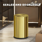 Gmbin Edelstahl-Abfalleimer mit geräuschlosem Deckel - Geruchsdicht, leicht zu öffnender Deckel für Küche, Bad und Wohnzimmer