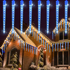 8-Pack Solar-Powered Icicle Lights - Outdoor Christmas Decoration with Solar Charging, Auto-Cycling On/Off, No Wiring Needed, for Garden, Roof, Tree, Party - Energy-Efficient Solar icicle lamps (192 SMD LEDs, 5.3m/17.5ft, Dur