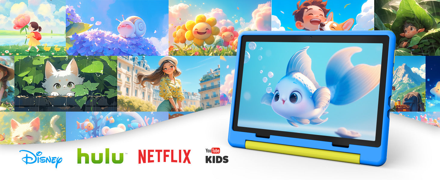 Kinder-Tablet, Android 15 Tablet für Kinder, 10 Zoll, 8 GB + 64 GB, 8-adrig, mit Hülle, 1 TB TF, erweiterbar, für Kleinkinder, Kinder, Elternkontrolle