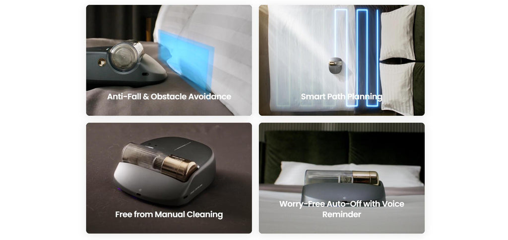 CREATULIZE X1 Roboter, automatischer Bettstaubsauger – kabellos, wiederaufladbar, UV-C-Licht-Desinfektion, 14 kPa Saugkraft, entfernt Hausstaubmilben und Allergene, mit HEPA-Filterung