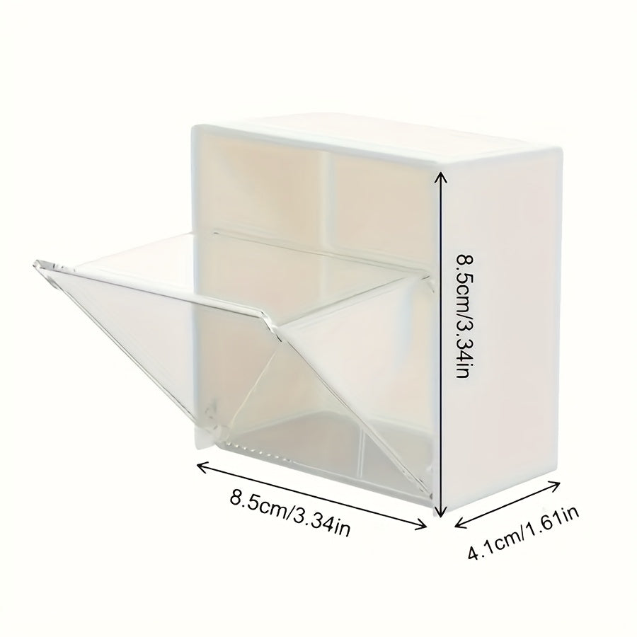 4er-Set Wand-Aufbewahrungsboxen mit Klappdeckel – kein Bohren erforderlich, Aufbewahrungsboxen mit Klappdeckel zur einfachen Organisation von modernen Toilettenartikeln und Badutensilien, Klappdeckelbox, Leichte Aufbewahrung für mehr Ordnung im Badezimmer