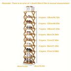 Adjustable & Foldable Bamboo Shoe Rack - Space-Saving 3-9 Tier Shoe Organizer for Small Spaces, No-Install Expandable Design for Home & Office, Natural Wood Finish, Shoe Storage Organizer