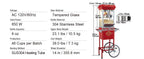 VEVOR Popcornmaschine mit Wagen, 850 W, 8 oz (ca. 227 g), 48 Tassen, Rot