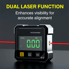 4-seitiger magnetischer digitaler Winkelmesser mit Laser, elektronischer Winkelmesser, Horizontometer, Neigungsmesser, Winkellineal, Neigungsmessung