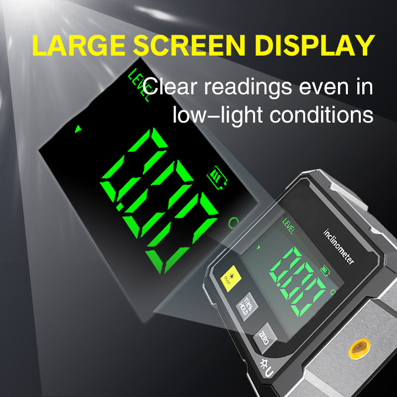 Digitaler elektronischer Wasserwaage, digitaler Winkelmesser 4*90 °   Magnetischer Neigungsmesser, Winkelmesser, Präzisions-Nivellierbox für die Holzbearbeitung