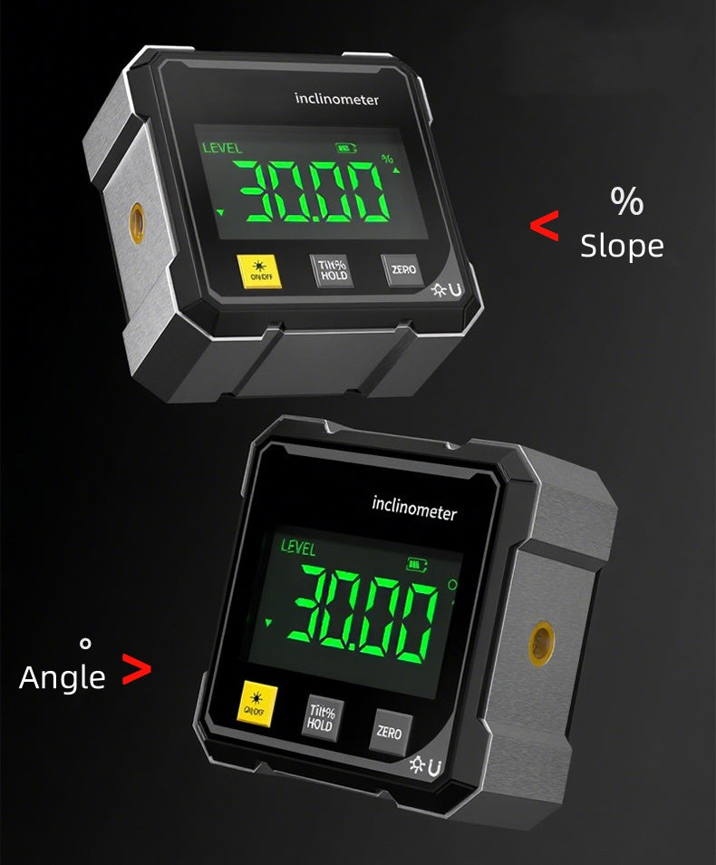 Digitaler elektronischer Wasserwaage, digitaler Winkelmesser 4*90 °   Magnetischer Neigungsmesser, Winkelmesser, Präzisions-Nivellierbox für die Holzbearbeitung