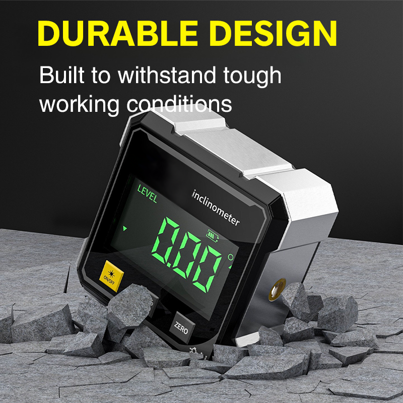 Digitaler elektronischer Wasserwaage, digitaler Winkelmesser 4*90 °   Magnetischer Neigungsmesser, Winkelmesser, Präzisions-Nivellierbox für die Holzbearbeitung